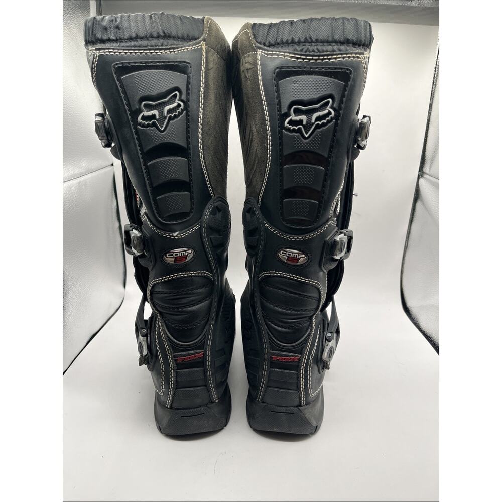Fox Comp 5 Adult Motocross Boots Men’s Sz 9 Black MX ATV Dirt Bike Gear Shoes - Picture 6 of 14